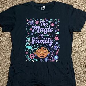 Disney Black Tee with Colorful Family Magic Design